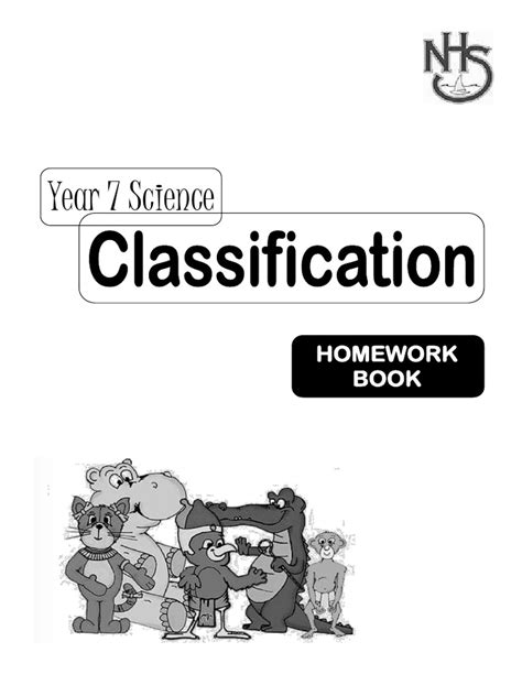 Classification Workbook Answer Key Doc