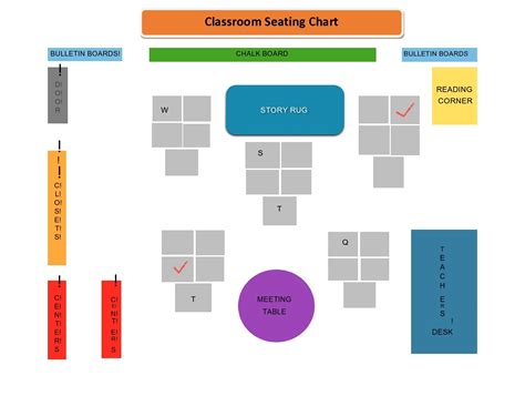 Classroom Seating Chart Templates