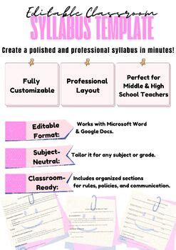 Classroom Syllabus Template
