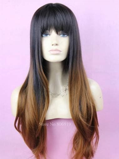 Classy 24 Inch long Wavy Style Lace Front 100% Remy Hair Ombre Wigs