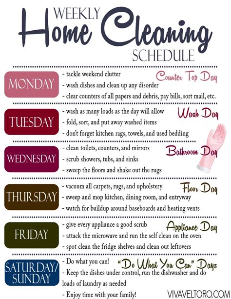 Cleaning Routine Printable