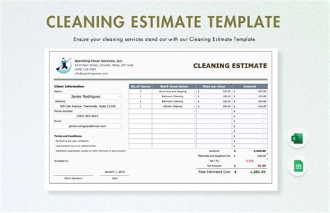 Cleaning Services Estimate Template