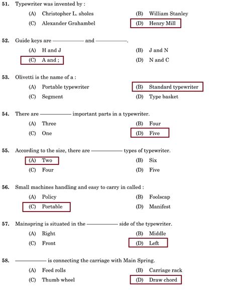 Clerk Typist Exam Question Paper With Answer Reader