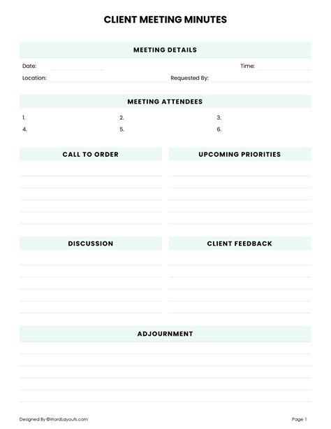Client Meeting Notes Template