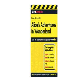 CliffsComplete Alice s Adventures in Wonderland Cliffs Complete Study Editions Doc