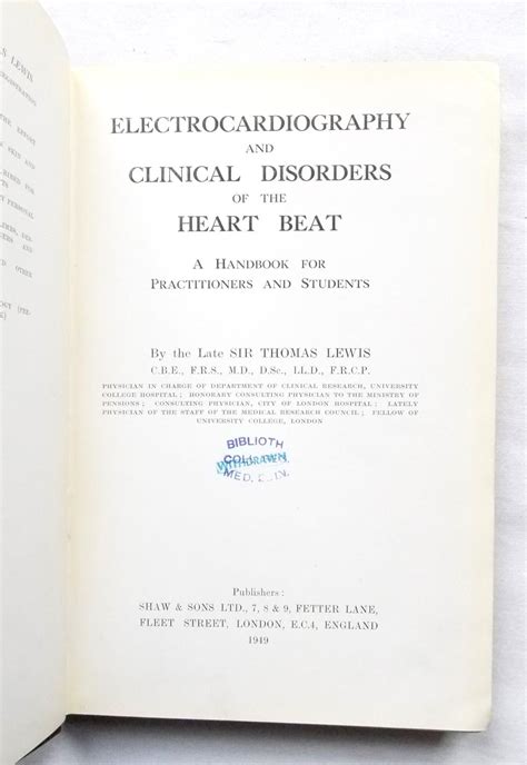 Clinical Disorders of the Heartbeat A Handbook for Practitioners and Students PDF