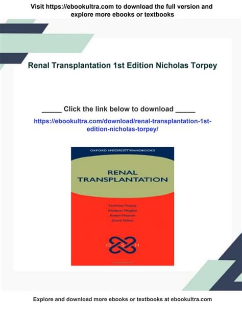 Clinical Management of Renal Transplantation 1st Edition Doc