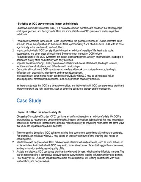 Clinical Psychology OCD Profiles and Case Studies of Patient Doc