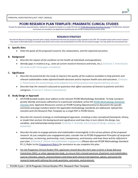 Clinical Trial Project Plan Template
