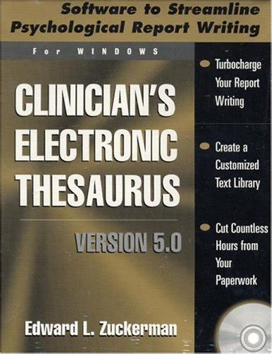 Clinician s Electronic Thesaurus Version 70 Software to Streamline Psychological Report Writing Doc