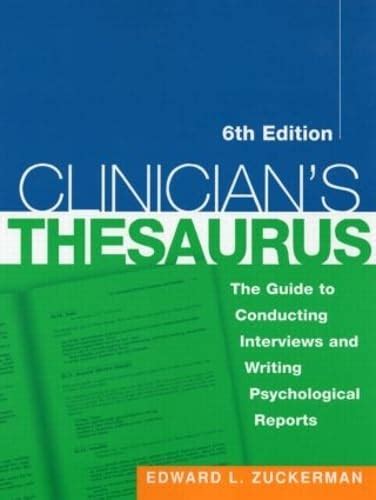 Clinician s Thesaurus 6th Edition The Guide to Conducting Interviews and Writing Psychological Reports The Clinician s Toolbox PDF