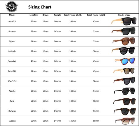 Clip On Sunglasses Size Chart