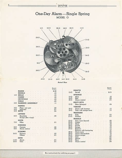 Clock Repair Parts Catalog