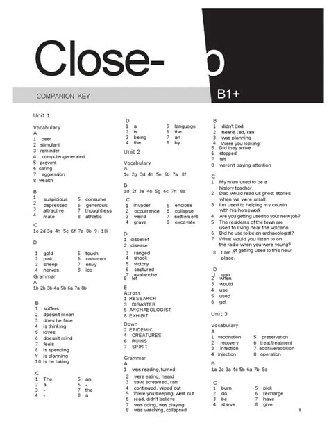 Close Up B1 Answers Epub