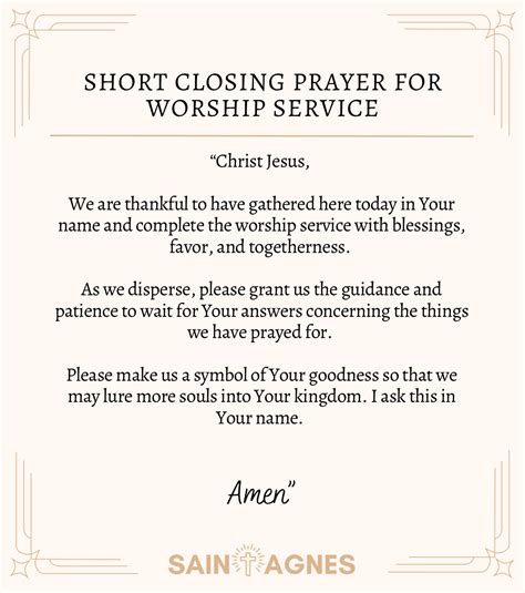 Closing Prayer as a Seal of Faith: