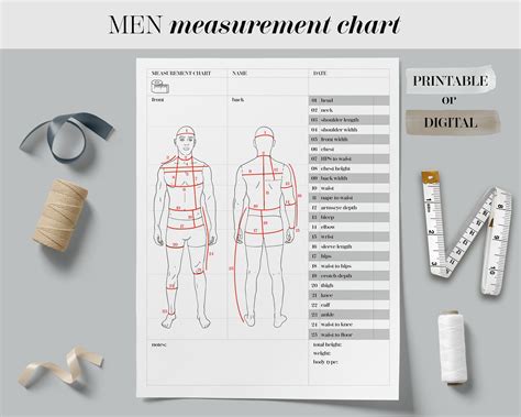 Clothing Measurement Chart Men