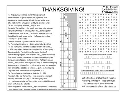 Clue Search Puzzles Thanksgiving Answers Epub