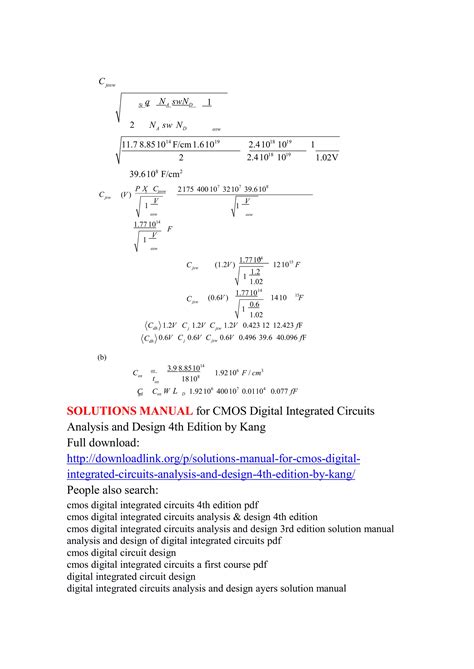 Cmos Digital Integrated Circuits Kang Solution Manual PDF