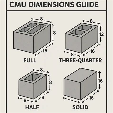 Cmu Dimensions Chart