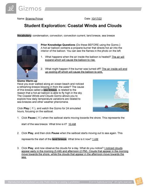 Coastal Winds And Clouds Answer Key Reader