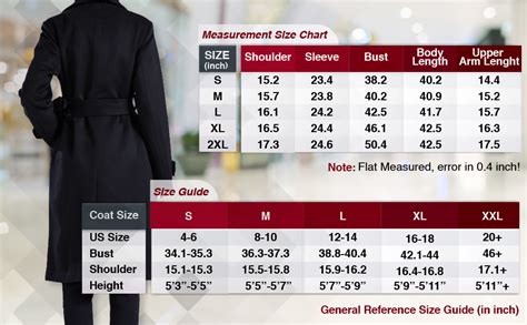 Coat Size Chart Womens