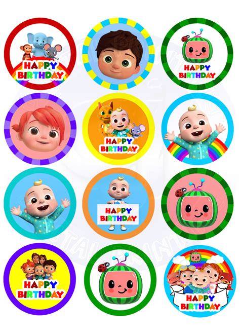 Cocomelon Printable Cupcake Toppers