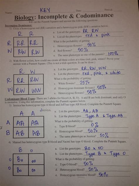 Codominance Blood Typing Answer Key Reader