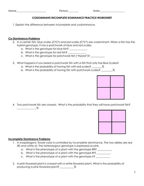 Codominance Worksheet Answer Key Reader