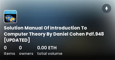 Cohen Solution Manual Theory Of Computation Reader