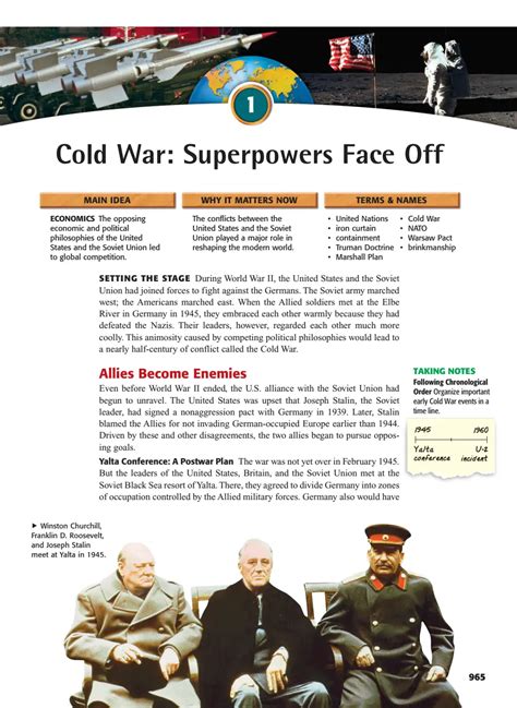 Cold War Superpowers Face Off Answer Key Reader