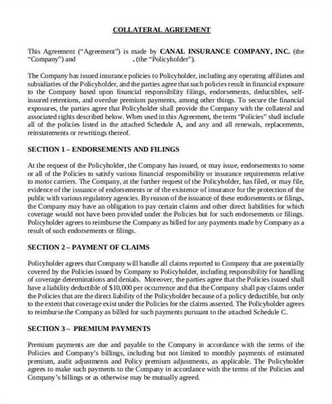 Collateral Agreement Template