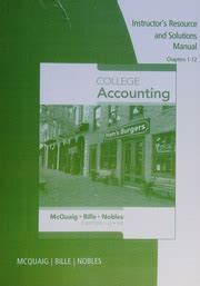 College Accounting Mcquaig 10th Edition Solutions PDF