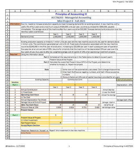 College Accounting Mini Project 2 Answer Doc