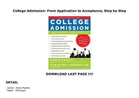 College Admission Application Acceptance Step PDF