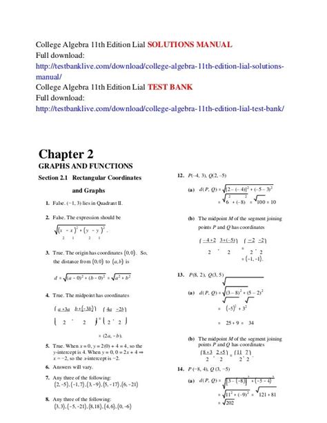 College Algebra 11th Edition Solved Answers Reader