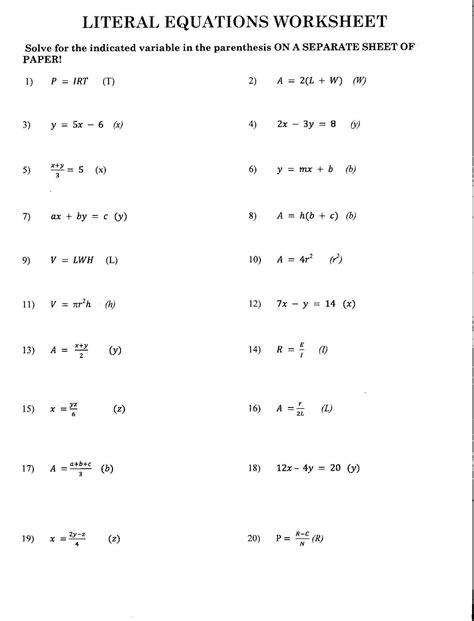 College Algebra Worksheets And Answers PDF