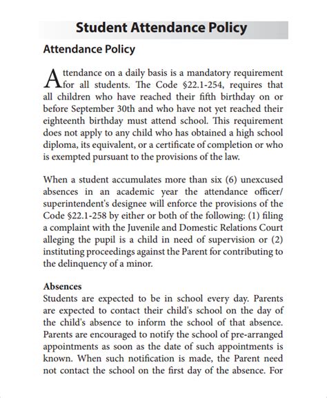College Attendance Policies