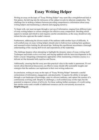 College Essay Helper Free: A Comprehensive Guide to Seek Professional Assistance