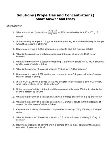 Colligative Properties Homework Answers PDF