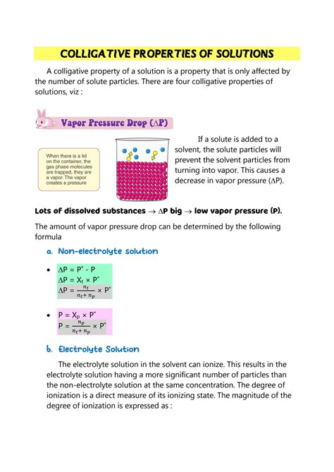 Colligative Properties Of Solutions Study Guide Answers Reader