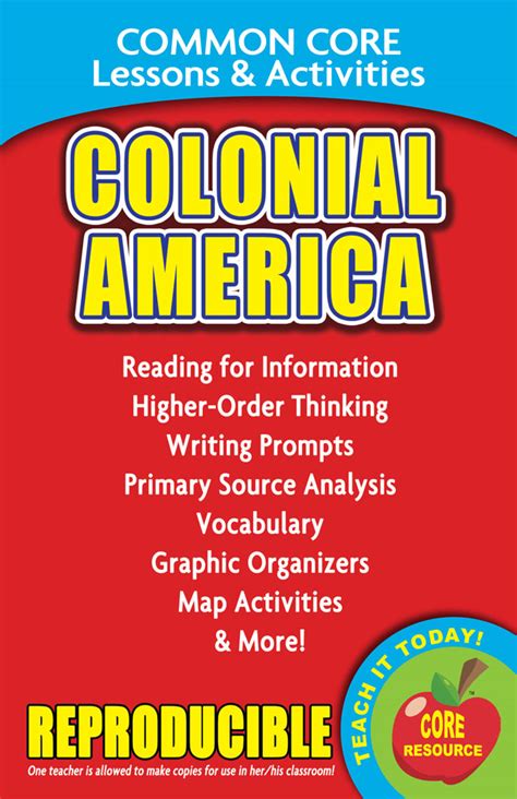 Colonial America Common Core Lessons and Activities