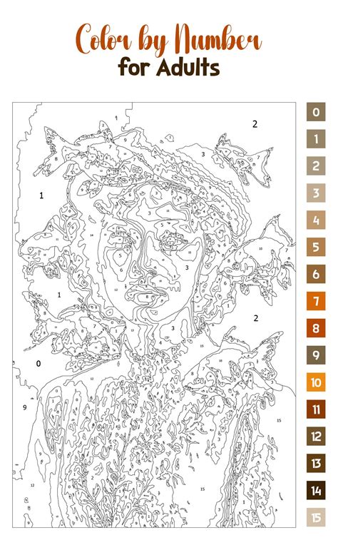 Color By Number Difficult Printable