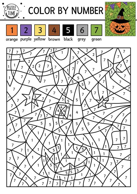 Color By Number Printables Halloween