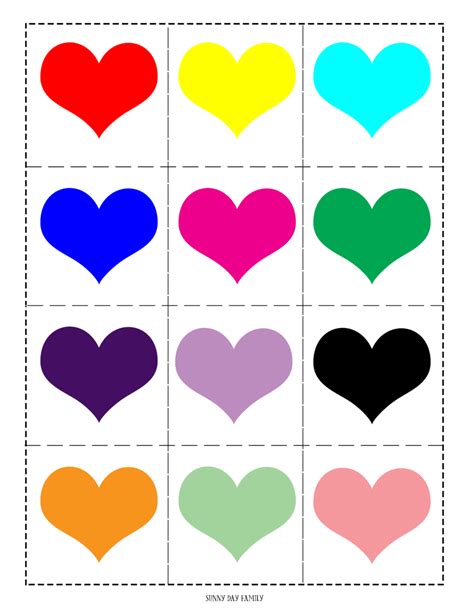Colored Heart Printables