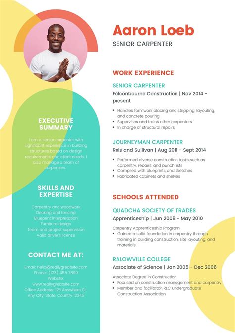 Colorful Resume Templates Word