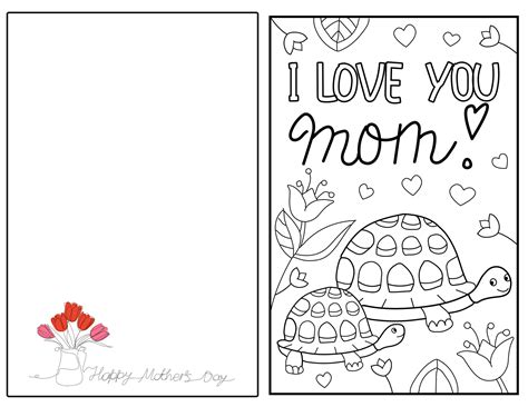Coloring Mothers Day Cards Printable