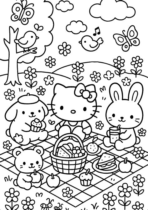 Coloring Pages Free Printable Hello Kitty