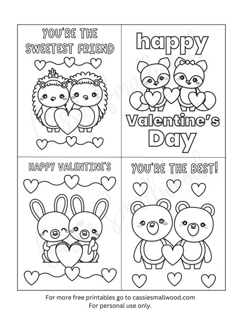 Coloring Printable Valentine Cards