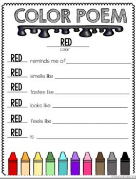 Colour Poem Template