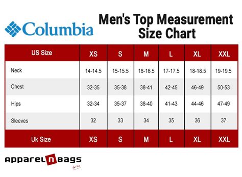 Columbia Fleece Size Chart